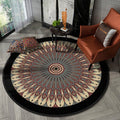 Sikunuo | Nostalgic Multicolor Tribeprint Carpet Polypropylene Moroccan Carpet Pet Friendly Stain Resistant Non-Slip Carpet for Large Room