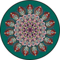 Sikunuo | Ethical Moroccan Style Rug Multicolored Flower Rug Pet Friendly Anti-Slip Stain Resistant Rug for Living Room