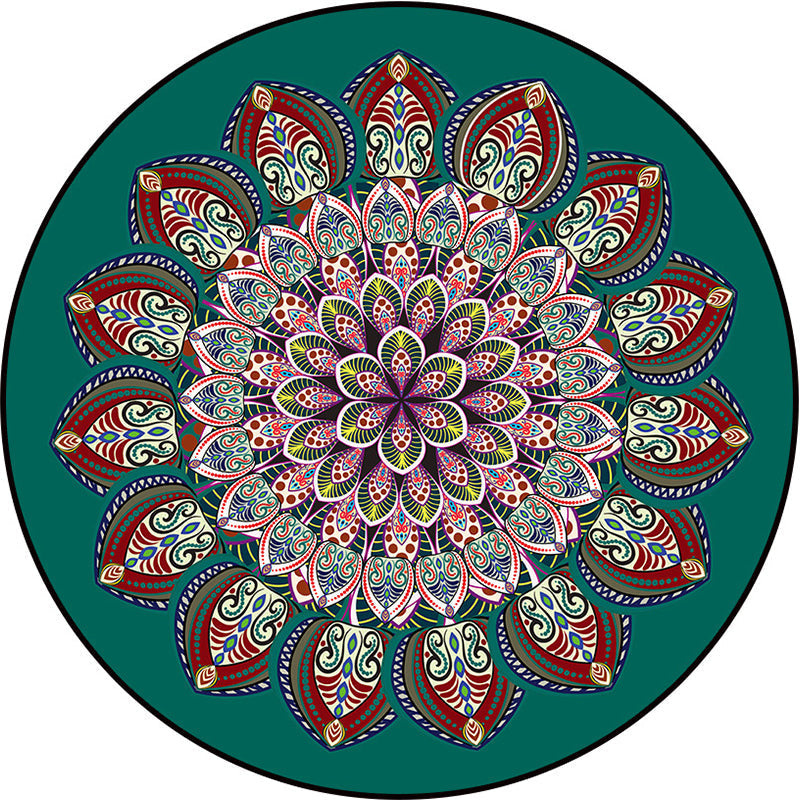 Sikunuo | Ethical Moroccan Style Rug Multicolored Flower Rug Pet Friendly Anti-Slip Stain Resistant Rug for Living Room