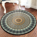 Sikunuo | Traditional Multicolored Moroccan Carpet Polypropylene Mandala Area Rug Non-Slip Machine Washable Stain Resistant Rug for Rome