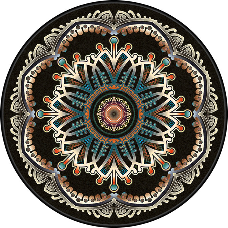 Sikunuo | Turkish Style Living Room Carpet Colorful Flower Carpet Synthetic Pet-Friendly Machine Washable Non-Slip Carpet