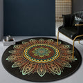 Sikunuo | Persian Bedroom Rug Multicolor Tribal Floral Rug Polyester Stain Resistant Non-Slip Back Washable Area Rug