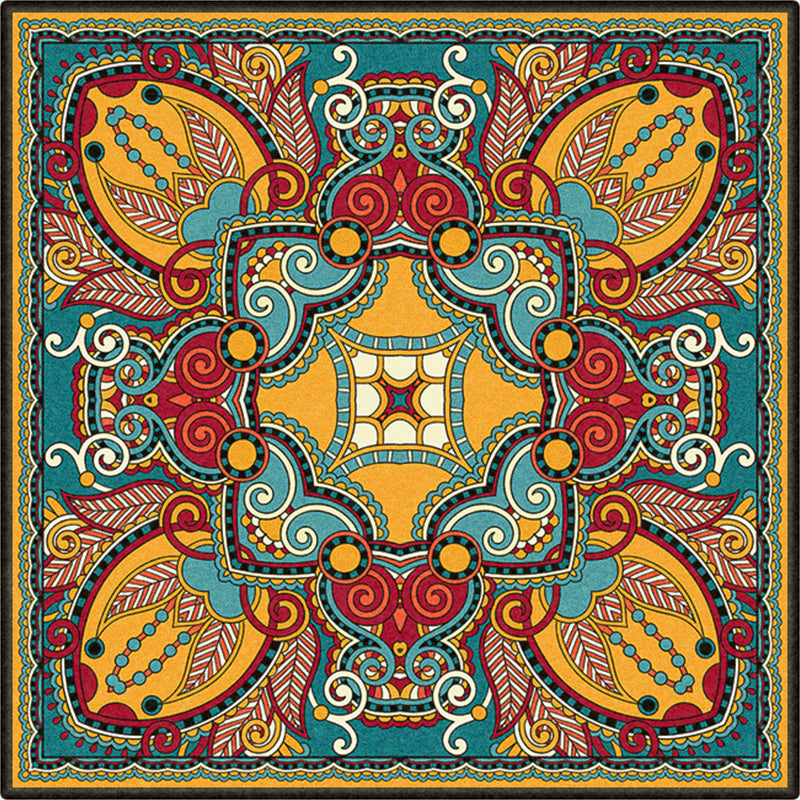 Sikunuo | Persian Door Mat Multi Color Tribal Print Rug Polypropylene Pet Friendly Non-Slip Stain Resistant Rug