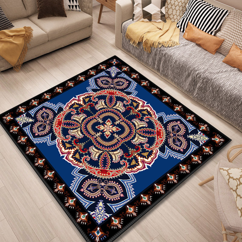 Sikunuo | Persian Door Mat Multi Color Tribal Print Rug Polypropylene Pet Friendly Non-Slip Stain Resistant Rug