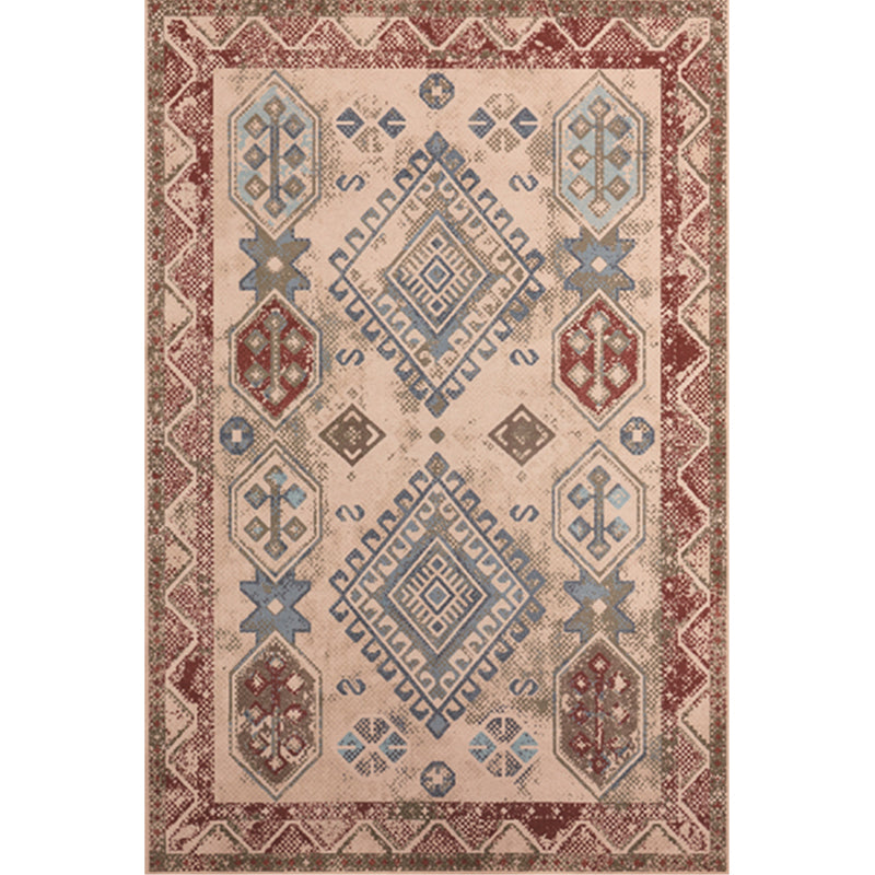 Sikunuo | Unusual diamond patterned rug Multicolored Moroccan rug Polyester pet-friendly stain resistant non-slip rug for the living room