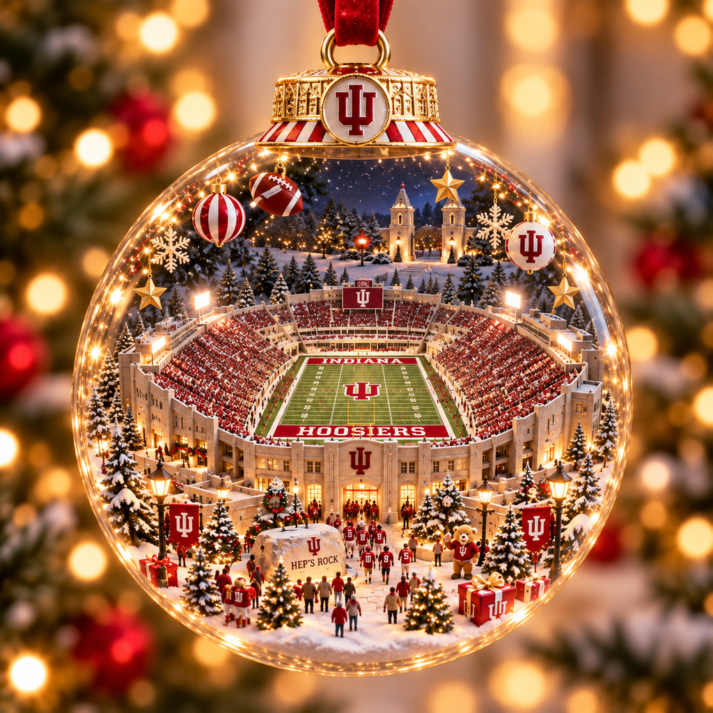 Game Day Glow – Light-Up Football Stadium Christmas Ornament