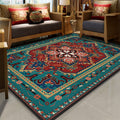 Sikunuo | Stralendel Multi-colored Flower Rug Synthetic Moroccan Rug Washable Pet-friendly Non-slip Rug for Room