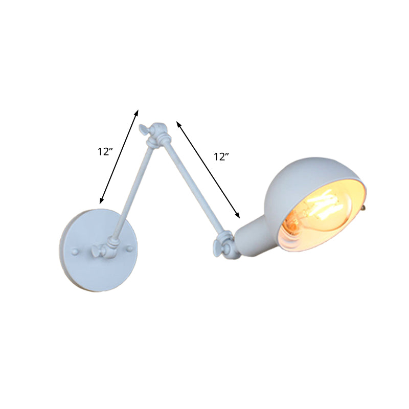 Sikunuo | 1 Bulb Wall Lamp Retro Style Swivel Arm Metal Mini Wall Light in White for the Home Office