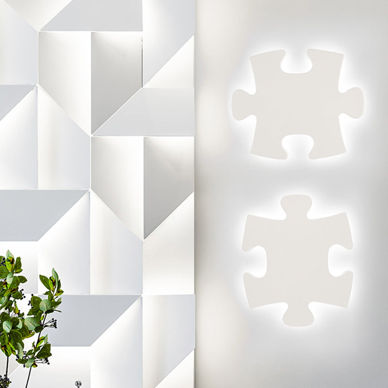 Sikunuo | Jigsaw Wall Lamp Modern Acrylic Black/White LED Wall Light in Warm/White Light for Living Room