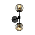 Sikunuo | Globe Dining Room Wall Lamp Fixture Industrial Smoke Glass 2/3 Light Black Wall Lamp