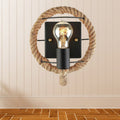 Sikunuo | Beige A light wall lamp light industrial rope round/oval shade wall lighting fixture for dining room