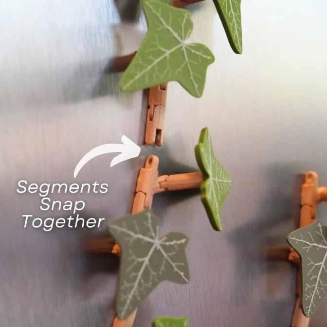 Sikunuo | 3D Printed Ivy Refrigerator Magnet — Realistic Plant Decoration with Strong Adhesion