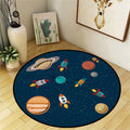 Sikunuo | Beautiful Multicolor Cartoon Rug Polyester Animal Print Rug Non-Slip Machine Washable Dirt-Repellent Rug for the Children's Room