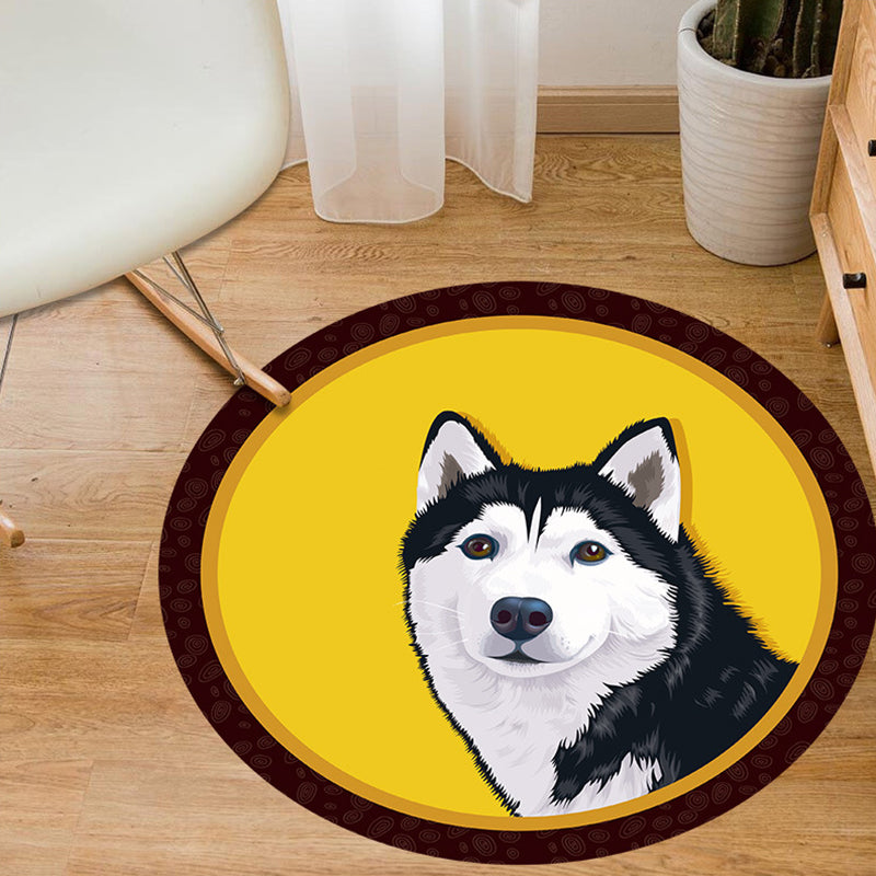 Sikunuo | Shaded Animal Pattern Rug Multicolored Princess Rug Polypropylene Non-Slip Stain Resistant Washable Rug