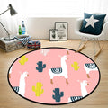 Sikunuo | Beautiful Multi Color Cartoon Rug Synthetic Scandinavian Rug Non-Slip Machine Washable Stain Resistant Carpet for Children’s Room