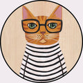 Sikunuo | Cool Multicolored Men's Cat Rug Polyester Cartoon Rug Pet-Friendly Non-Slip Washable Rug for the Bedroom
