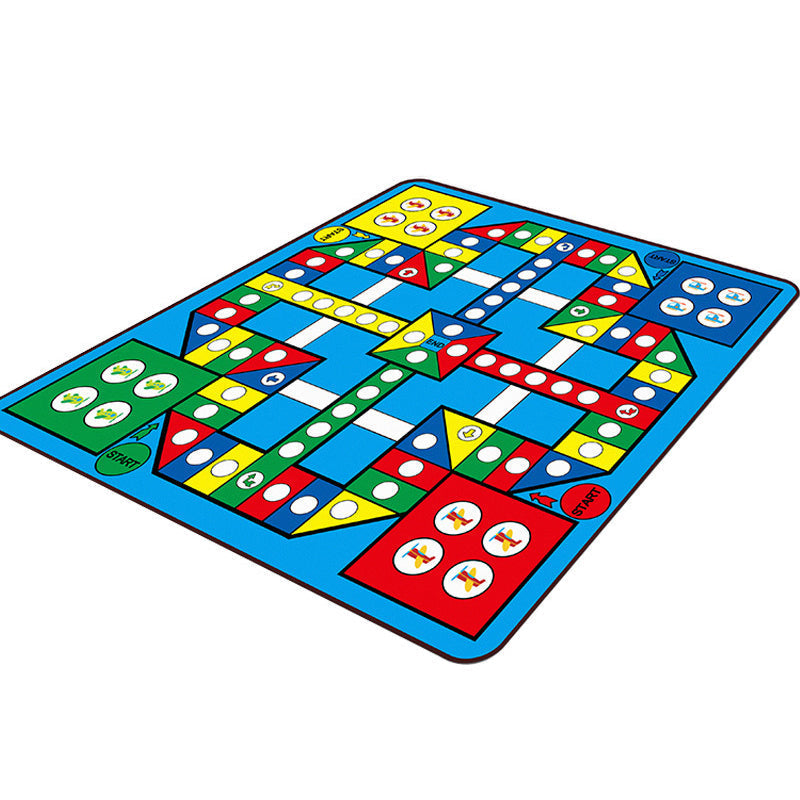 Sikunuo | Kids Play Rug Multicolored Polypropylene Area Rug Pet Friendly Non-Slip Washable Rug for Kids Room