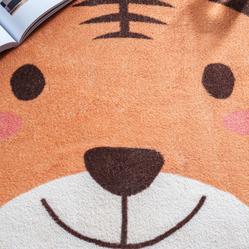 Sikunuo | Irregular Shaped Animal Rug Multicolor Cartoon Rug Synthetic Non-Slip Back Machine Washable Pet Friendly Rug for Children's Room