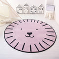 Sikunuo | Multi-Color Tiered Rug Cotton Children Style Carpet Easy Care Non-Slip Back Carpet for Playroom