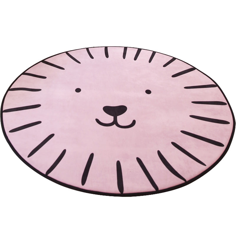 Sikunuo | Multi-Color Tiered Rug Cotton Children Style Carpet Easy Care Non-Slip Back Carpet for Playroom