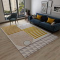 Sikunuo | Chic Geometric Colorblock Rug Multicolored Nordic Rug Polypropylene Non-slip Washable Pet-friendly Rug for Room