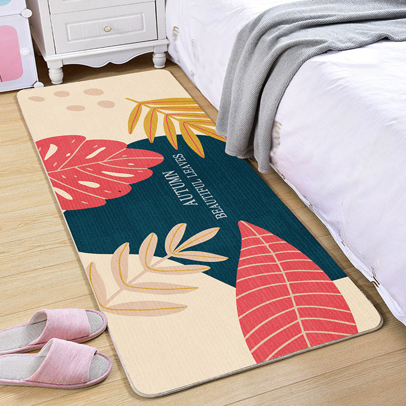 Sikunuo | Multi-Color Scandinavian Rug Polyester Geometric Rug Non-Slip Stain Resistant Machine Washable Rug for Bedroom