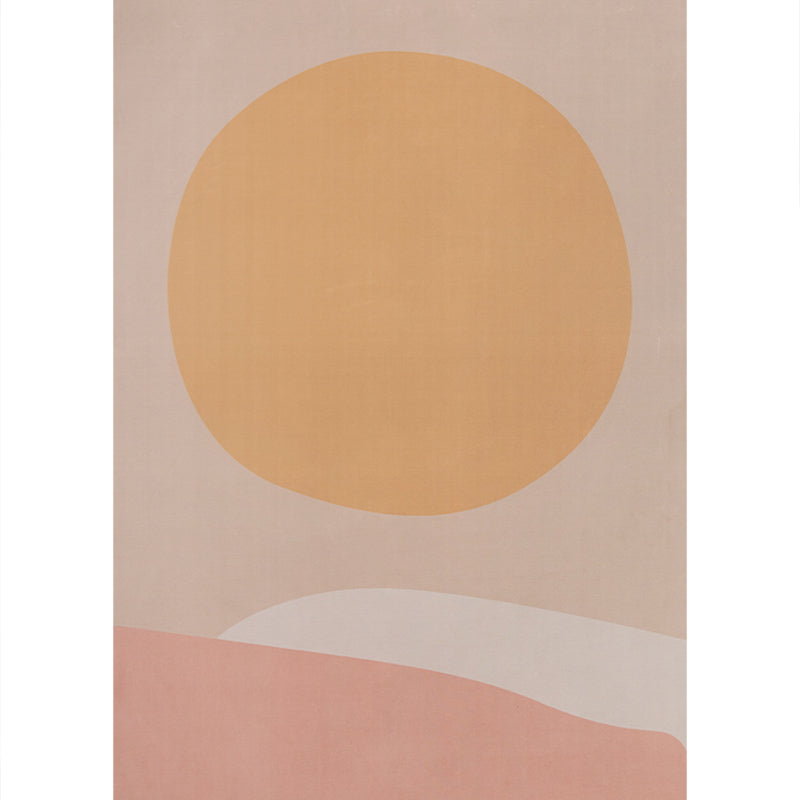 Sikunuo | Soft Orange Nordic Carpet Polyester Geometric Rug Non-Slip Backing Pet-Friendly Washable Carpet for Home Decoration