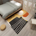 Sikunuo | Multi colored geometric block rug synthetic Scandinavian rug machine washable pet friendly non-slip rug for living room