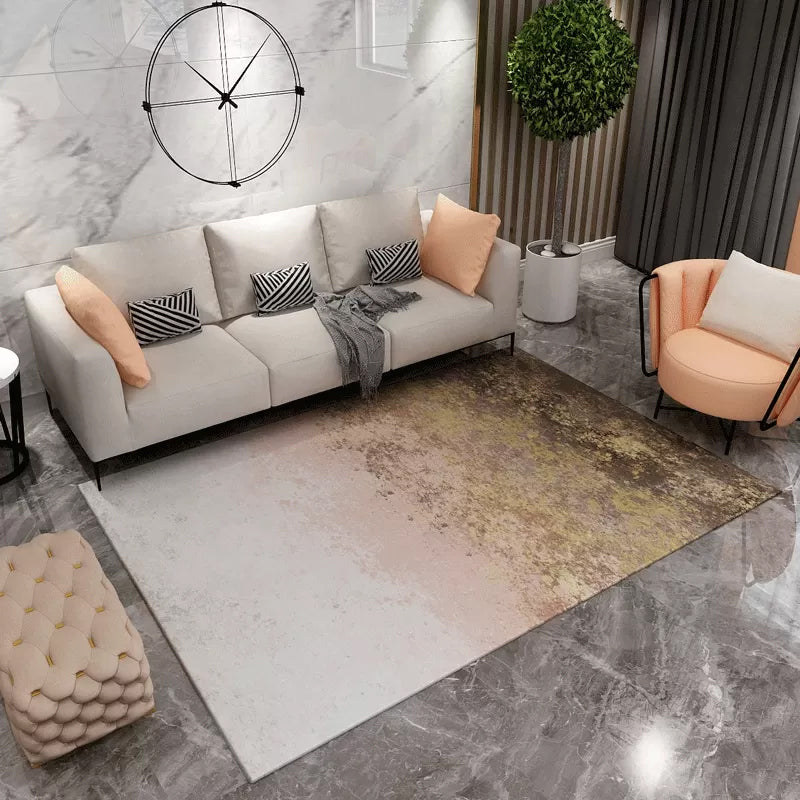 Sikunuo | Contemporary Abstract Pattern Carpet Multicolor Polypropylene Carpet Non-Slip Pet Friendly Stain Resistant Carpet for Large Room