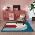 Sikunuo | Classic curved door mat Multicolored postmodern rug Polyester Non-slip backing Washable Pet-friendly rug for the room