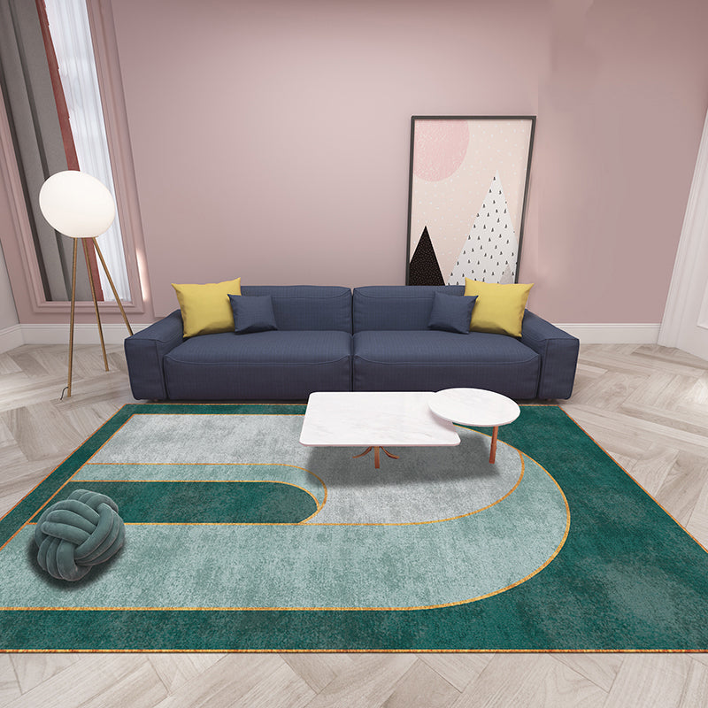 Sikunuo | Classic curved door mat Multicolored postmodern rug Polyester Non-slip backing Washable Pet-friendly rug for the room