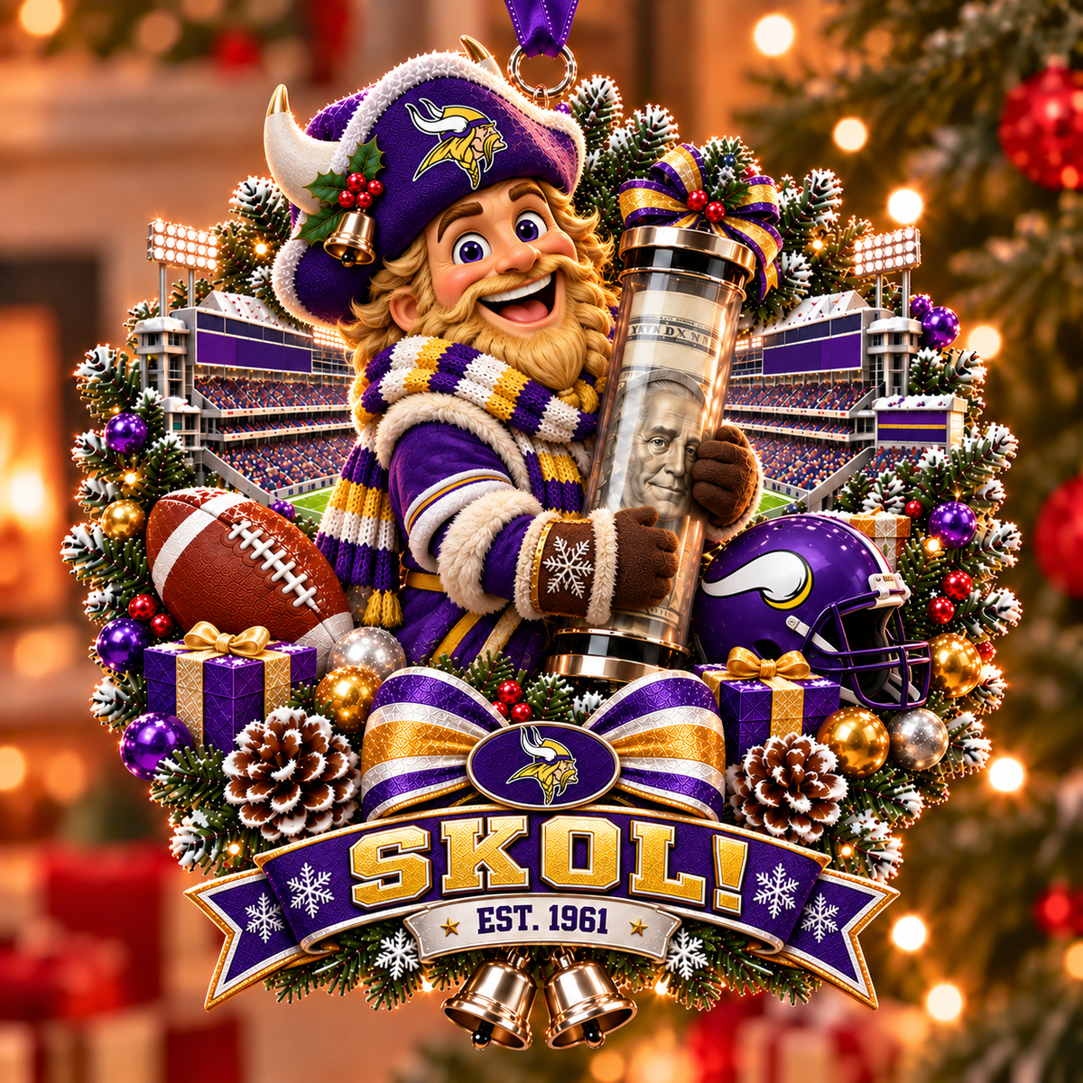 Football Team Money Surprise Ornament