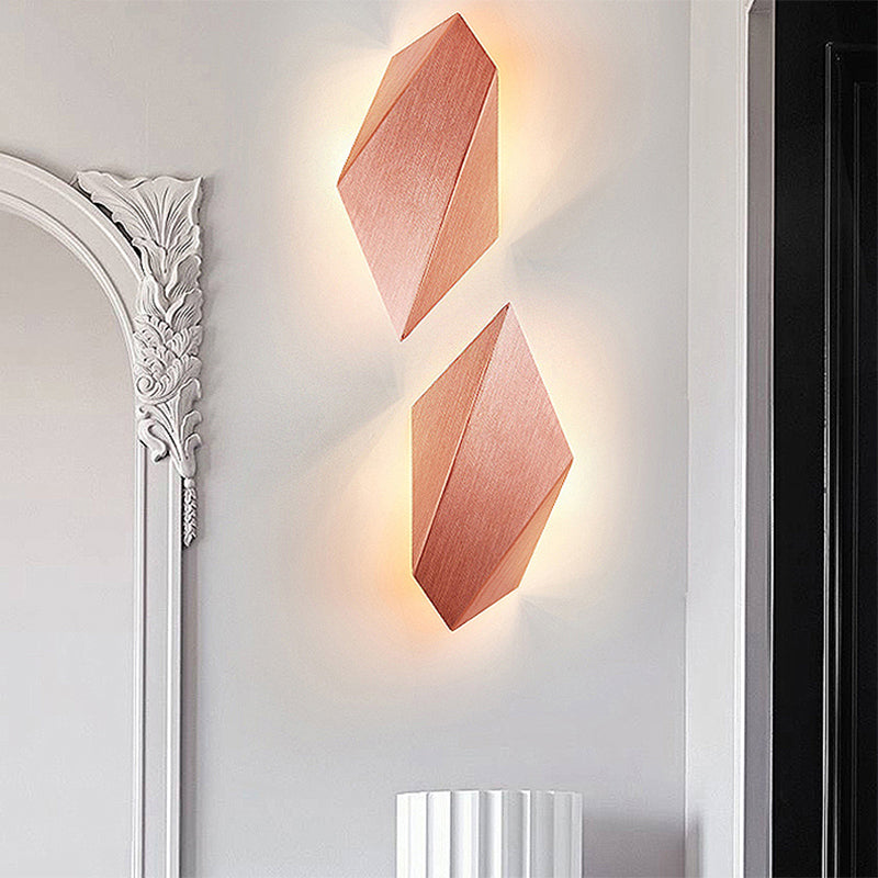 Sikunuo | Metallic geometric wall-mounted light postmodern 1 light black/gray/white wall lamp fixture