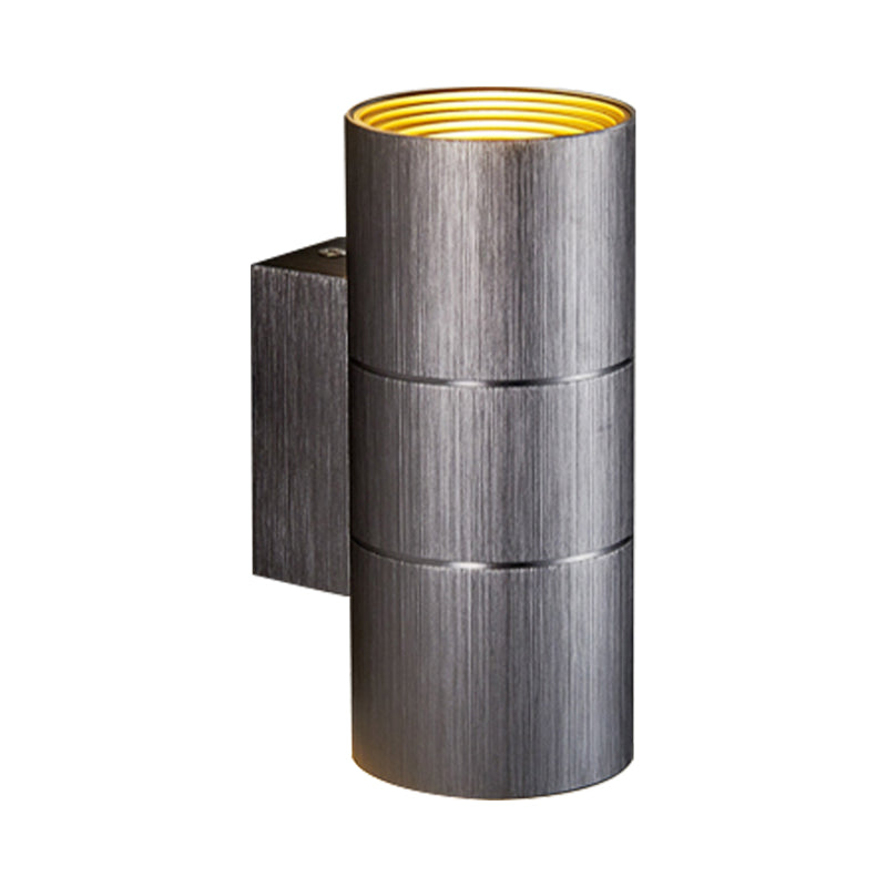 Sikunuo | Tubular LED Up and Down Wall Lamp Modern Metal 1 Light Black/Grey/Gold Wall Lamp for Bathroom