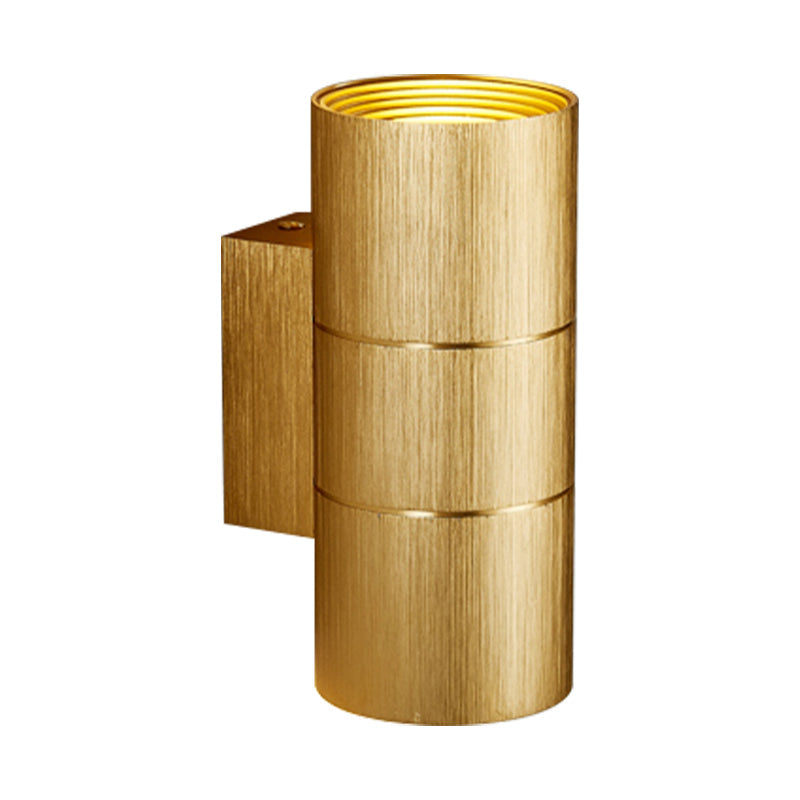 Sikunuo | Tubular LED Up and Down Wall Lamp Modern Metal 1 Light Black/Grey/Gold Wall Lamp for Bathroom