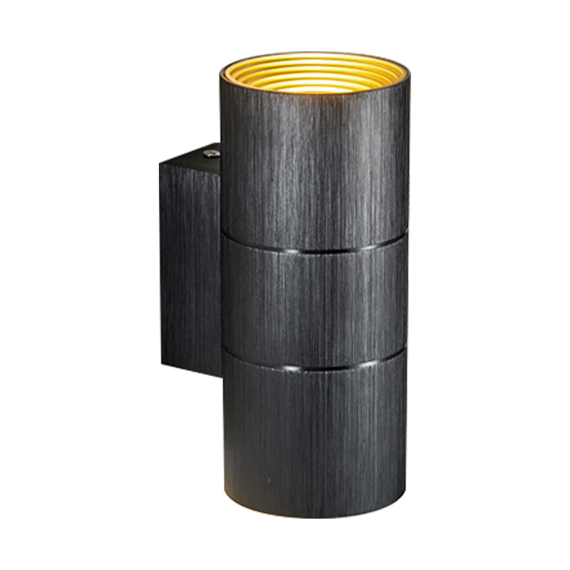 Sikunuo | Tubular LED Up and Down Wall Lamp Modern Metal 1 Light Black/Grey/Gold Wall Lamp for Bathroom