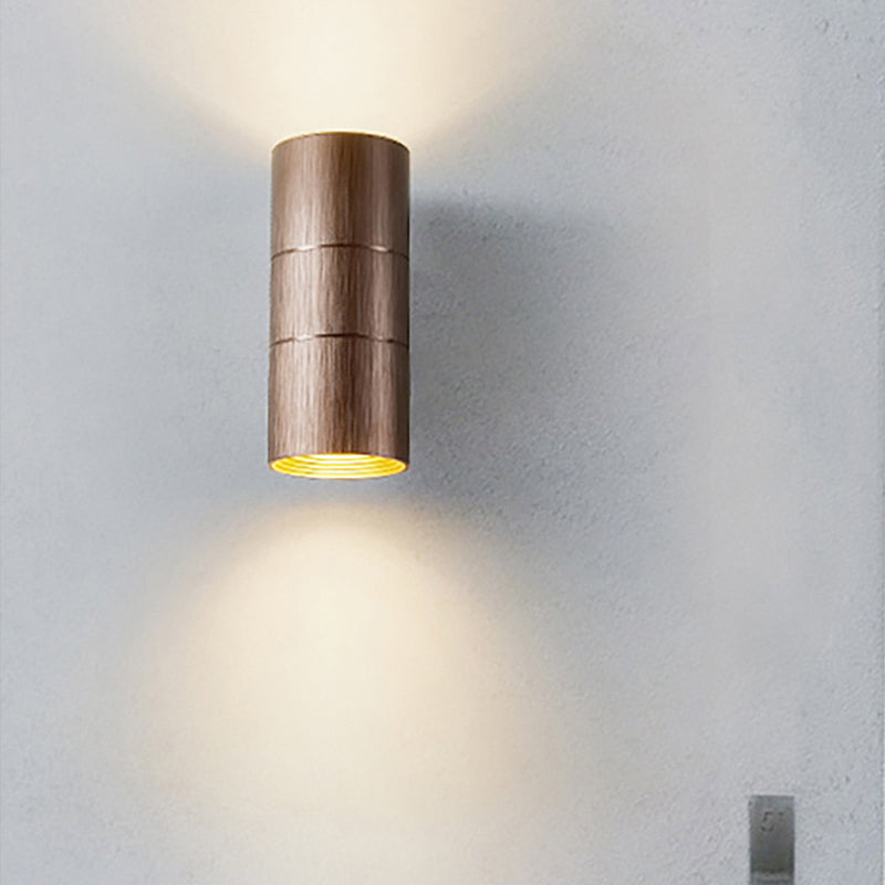 Sikunuo | Tubular LED Up and Down Wall Lamp Modern Metal 1 Light Black/Grey/Gold Wall Lamp for Bathroom