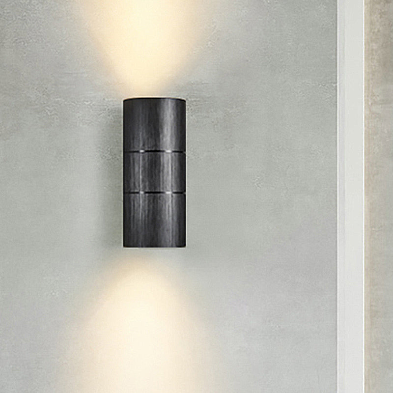 Sikunuo | Tubular LED Up and Down Wall Lamp Modern Metal 1 Light Black/Grey/Gold Wall Lamp for Bathroom