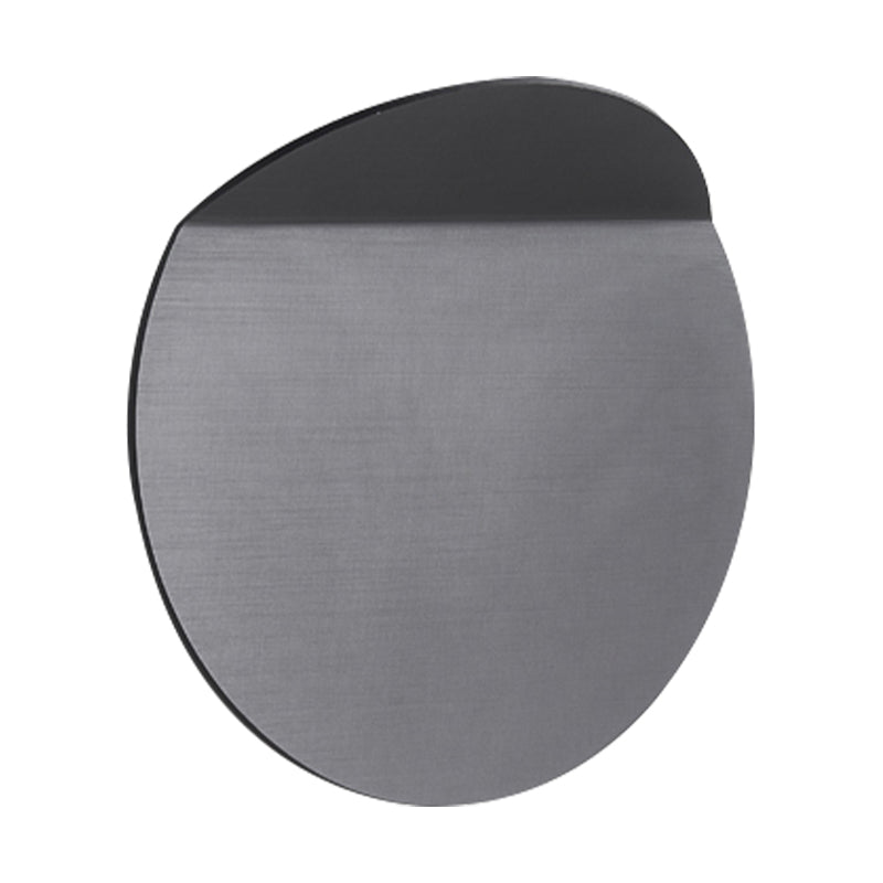 Sikunuo | Contemporary round metal wall light black/gray/white LED wall-mounted light for hallway