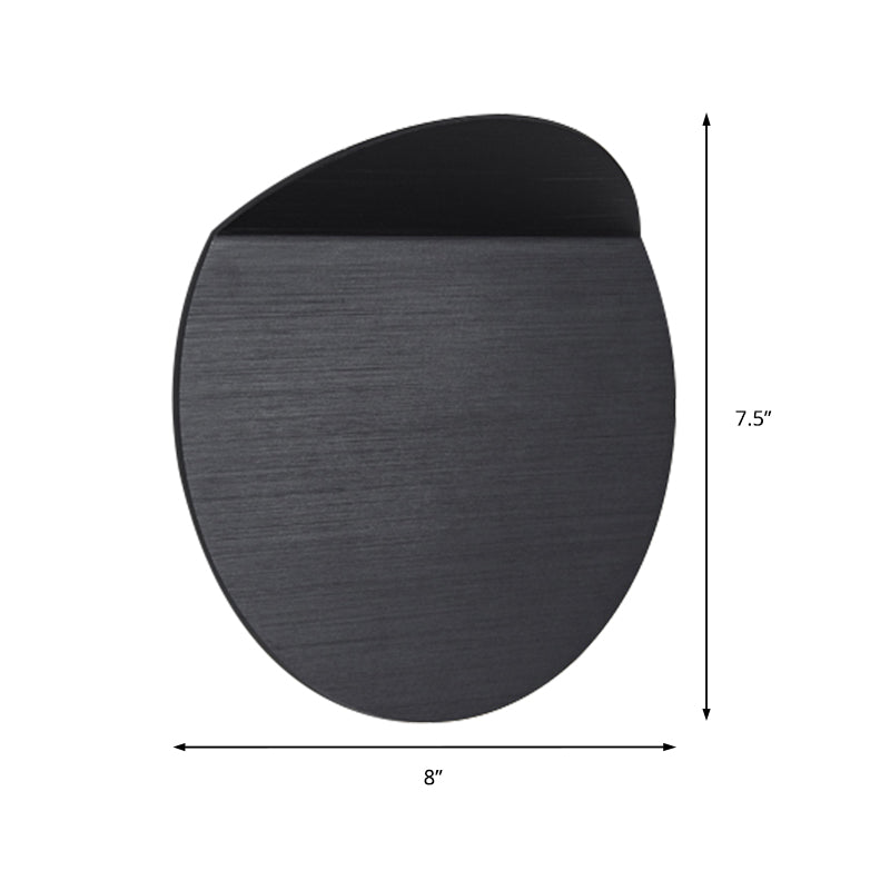 Sikunuo | Contemporary round metal wall light black/gray/white LED wall-mounted light for hallway