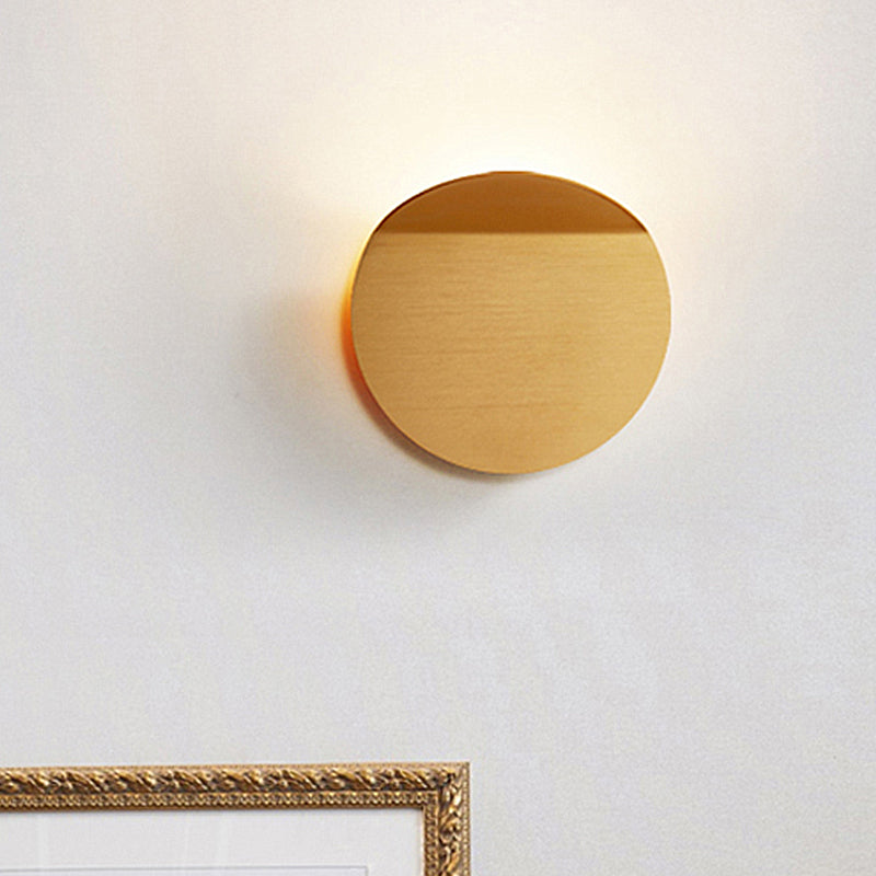 Sikunuo | Contemporary round metal wall light black/gray/white LED wall-mounted light for hallway