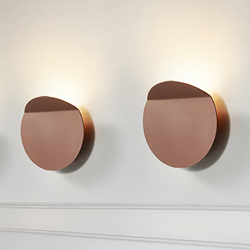 Sikunuo | Contemporary round metal wall light black/gray/white LED wall-mounted light for hallway