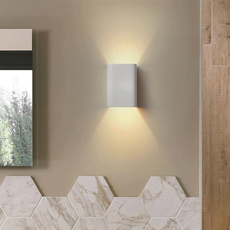 Sikunuo | Cubist Metal Up and Down Wall Lamp Contemporary Bronze/Gold/White LED Wall Light for Living Room