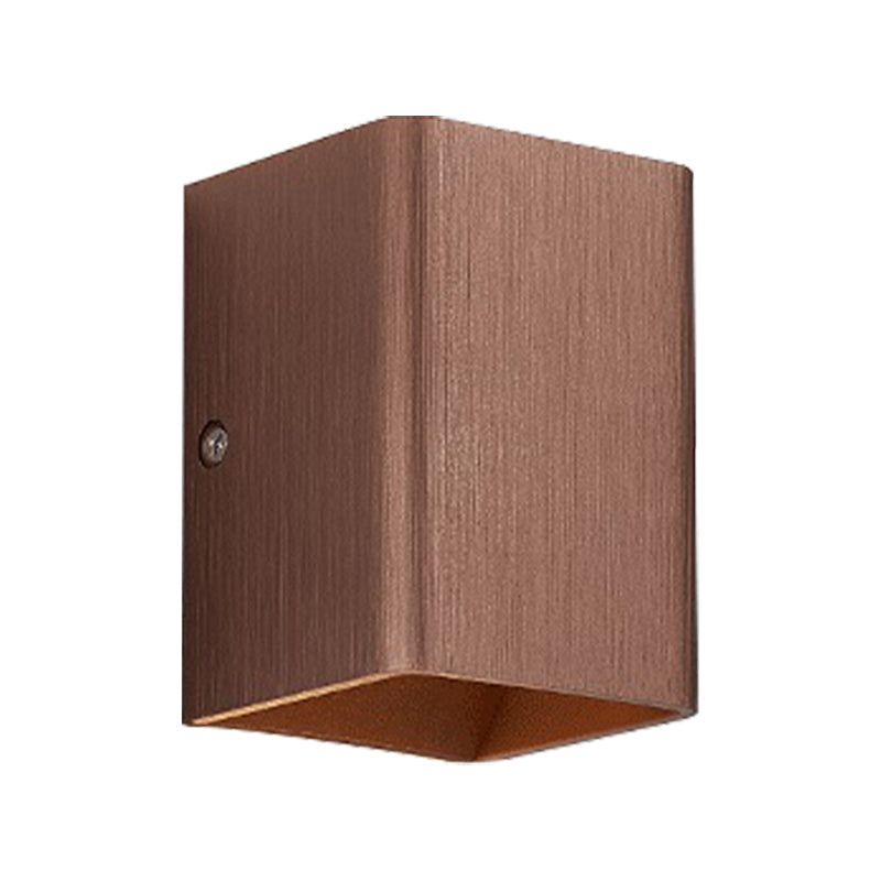 Sikunuo | Cubist Metal Up and Down Wall Lamp Contemporary Bronze/Gold/White LED Wall Light for Living Room
