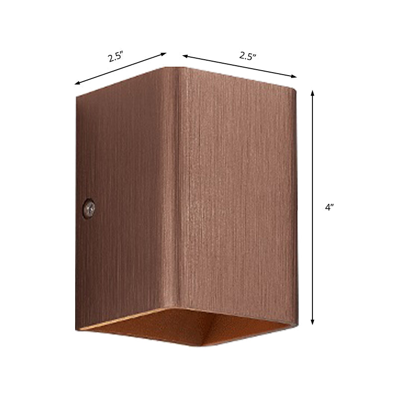 Sikunuo | Cubist Metal Up and Down Wall Lamp Contemporary Bronze/Gold/White LED Wall Light for Living Room