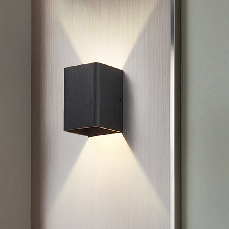 Sikunuo | Cubist Metal Up and Down Wall Lamp Contemporary Bronze/Gold/White LED Wall Light for Living Room