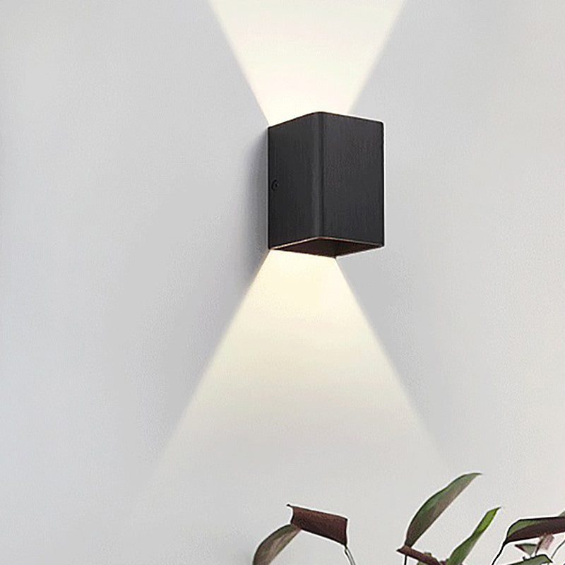 Sikunuo | Cubist Metal Up and Down Wall Lamp Contemporary Bronze/Gold/White LED Wall Light for Living Room