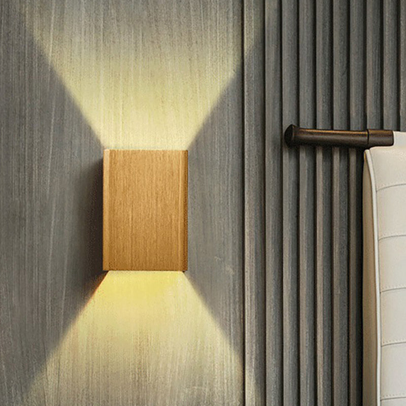 Sikunuo | Cubist Metal Up and Down Wall Lamp Contemporary Bronze/Gold/White LED Wall Light for Living Room