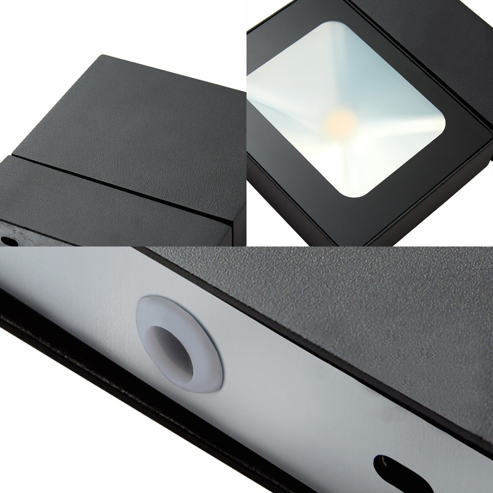 Sikunuo | Rectangular Wall Light Modern Metal Black/White/Grey LED Wall Mount Light with Rotatable Design