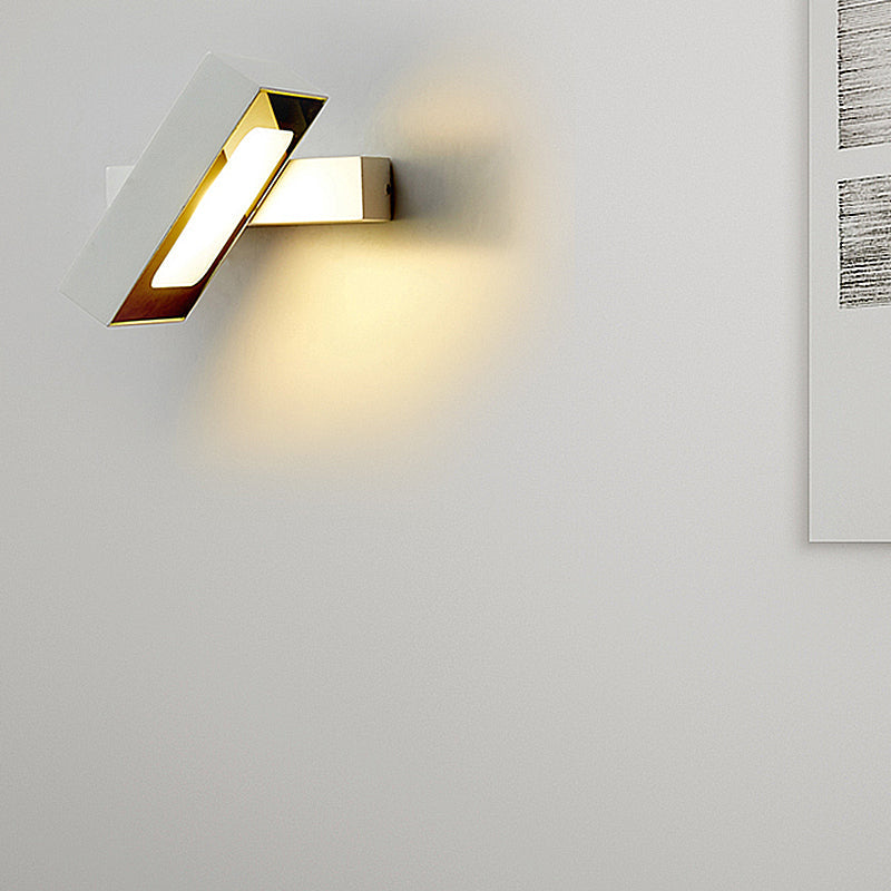 Sikunuo | Rectangular Wall Light Modern Metal Black/White/Grey LED Wall Mount Light with Rotatable Design